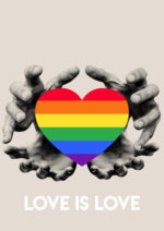 plakat z sercem na dłoni